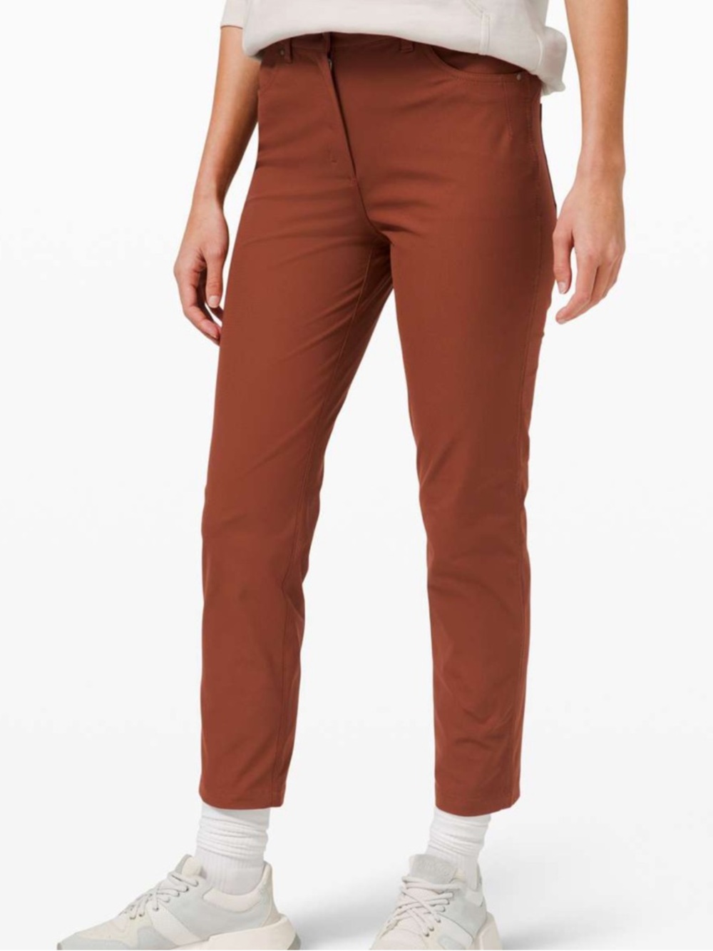Lululemon City Sleek 5 Pocket 7/8 Pant in Dark Terracotta